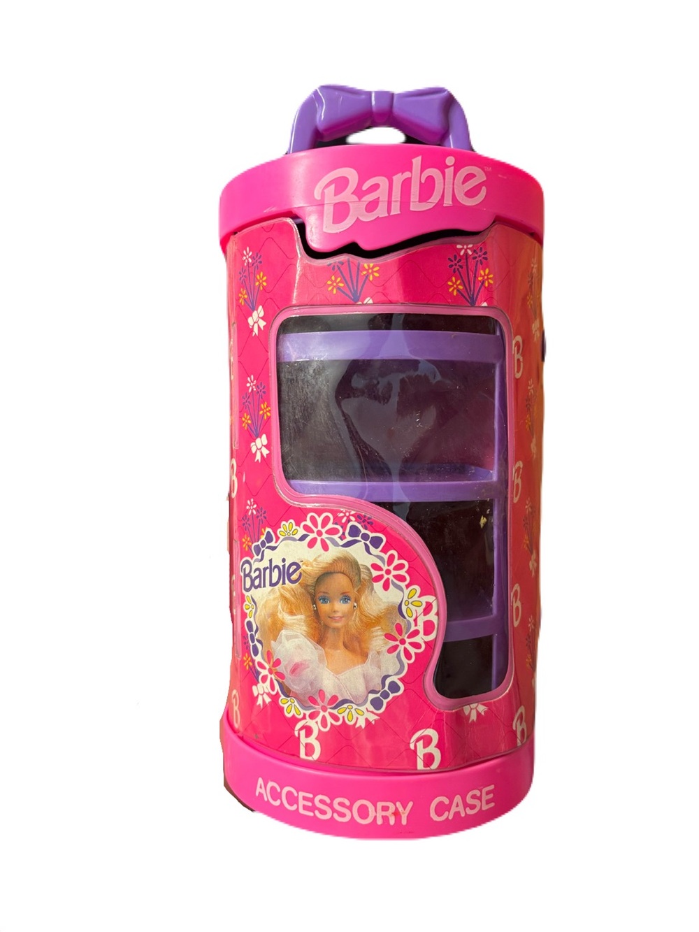 Vintage Barbie Pink and Purple Accessory Storage Case (No Drawers) Mattel 1991